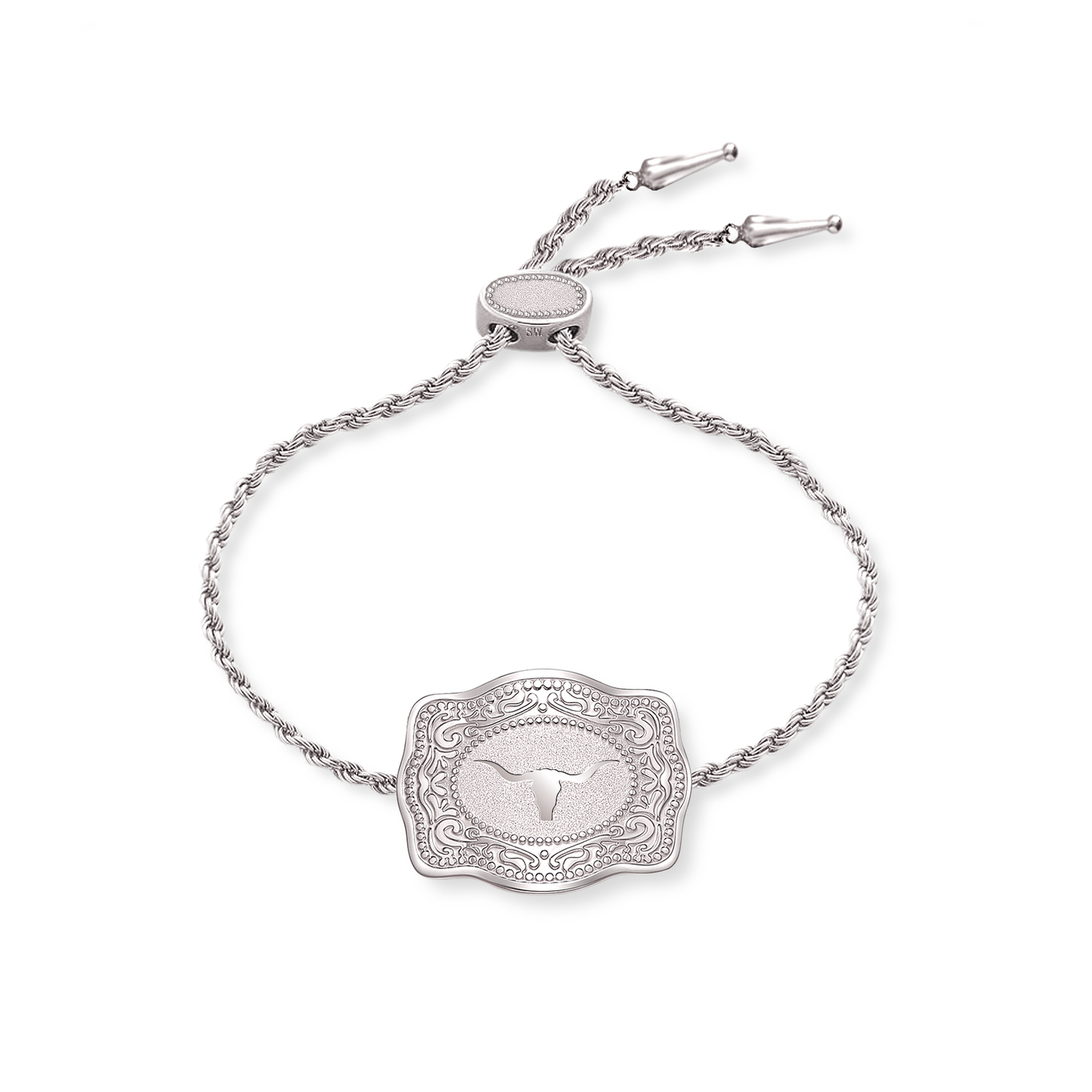 Longhorn Mini Belt Buckle Bracelet - Silver