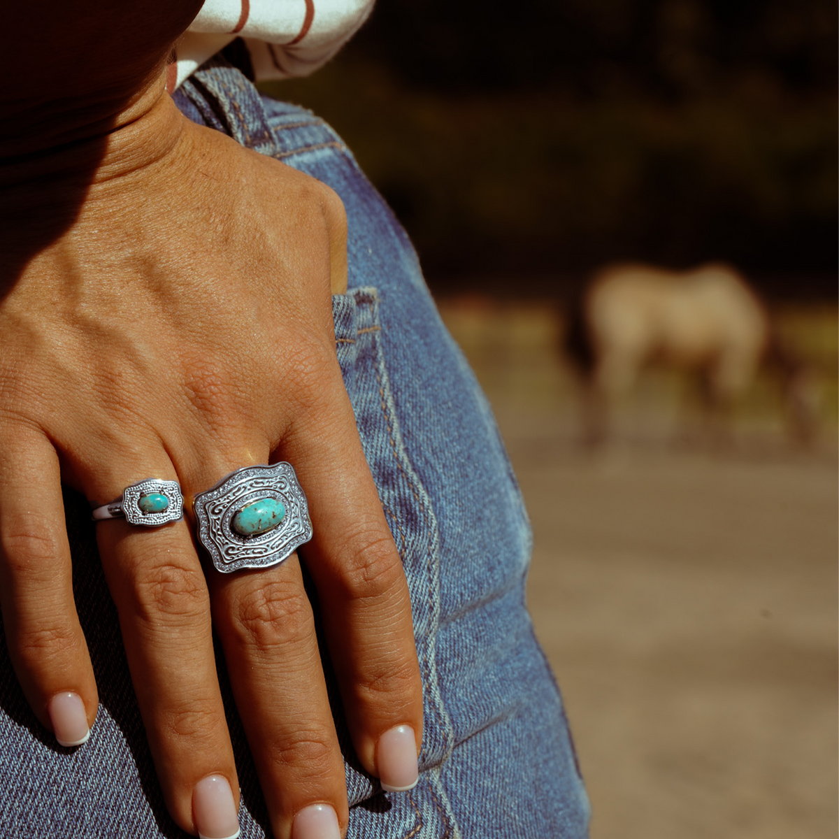 Oasis Mini Belt Buckle Ring - Silver