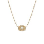 Ultra Mini Belt Buckle Necklace (Amelia Rose) - Gold