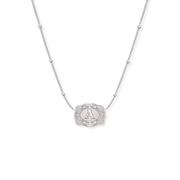 Ultra mini silver belt buckle necklace with initial A - SpurWest western jewelry