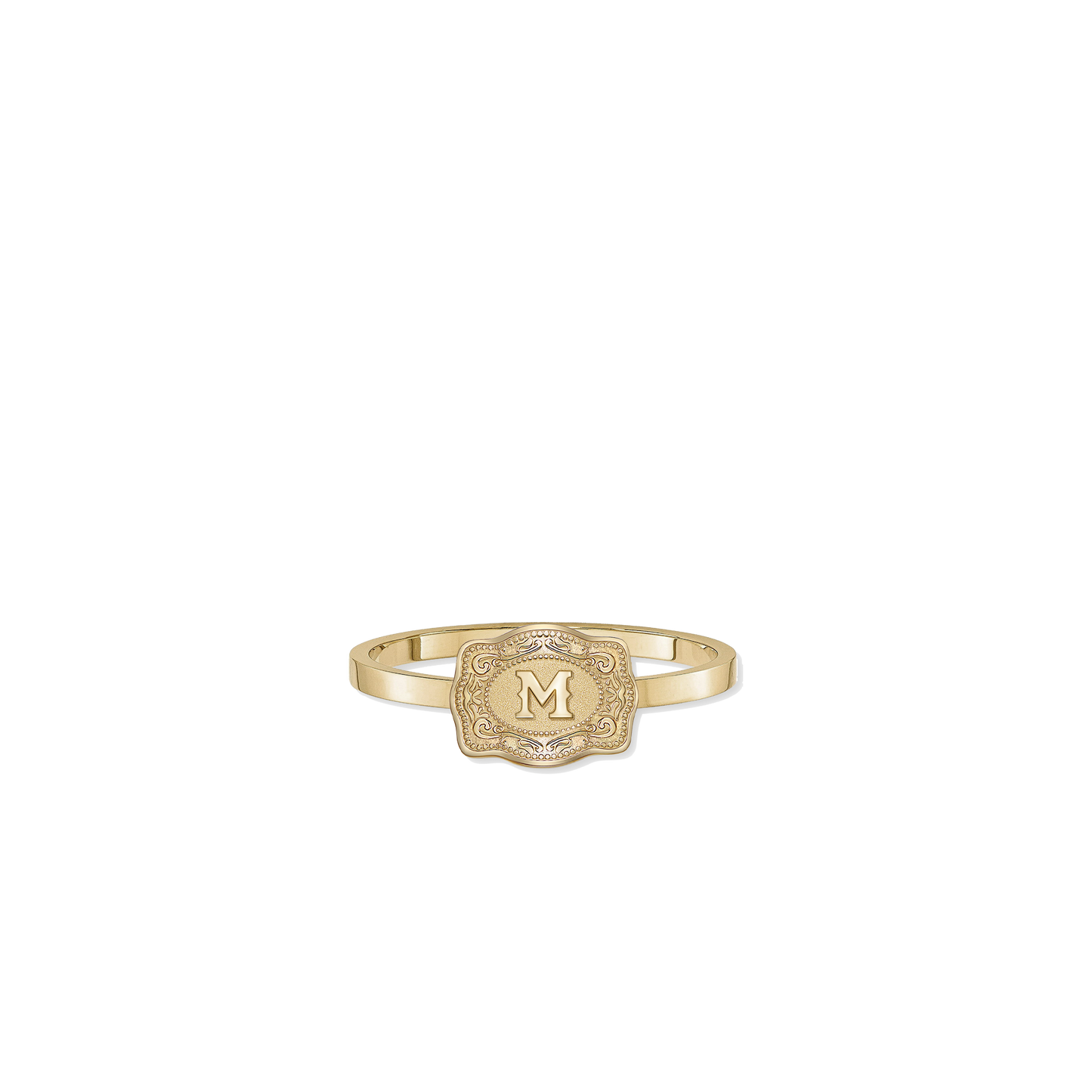 SpurWest Ultra Mini Belt Buckle Ring (Initial) - Gold