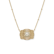 Mini Belt Buckle Necklace (Amelia Rose) - Gold
