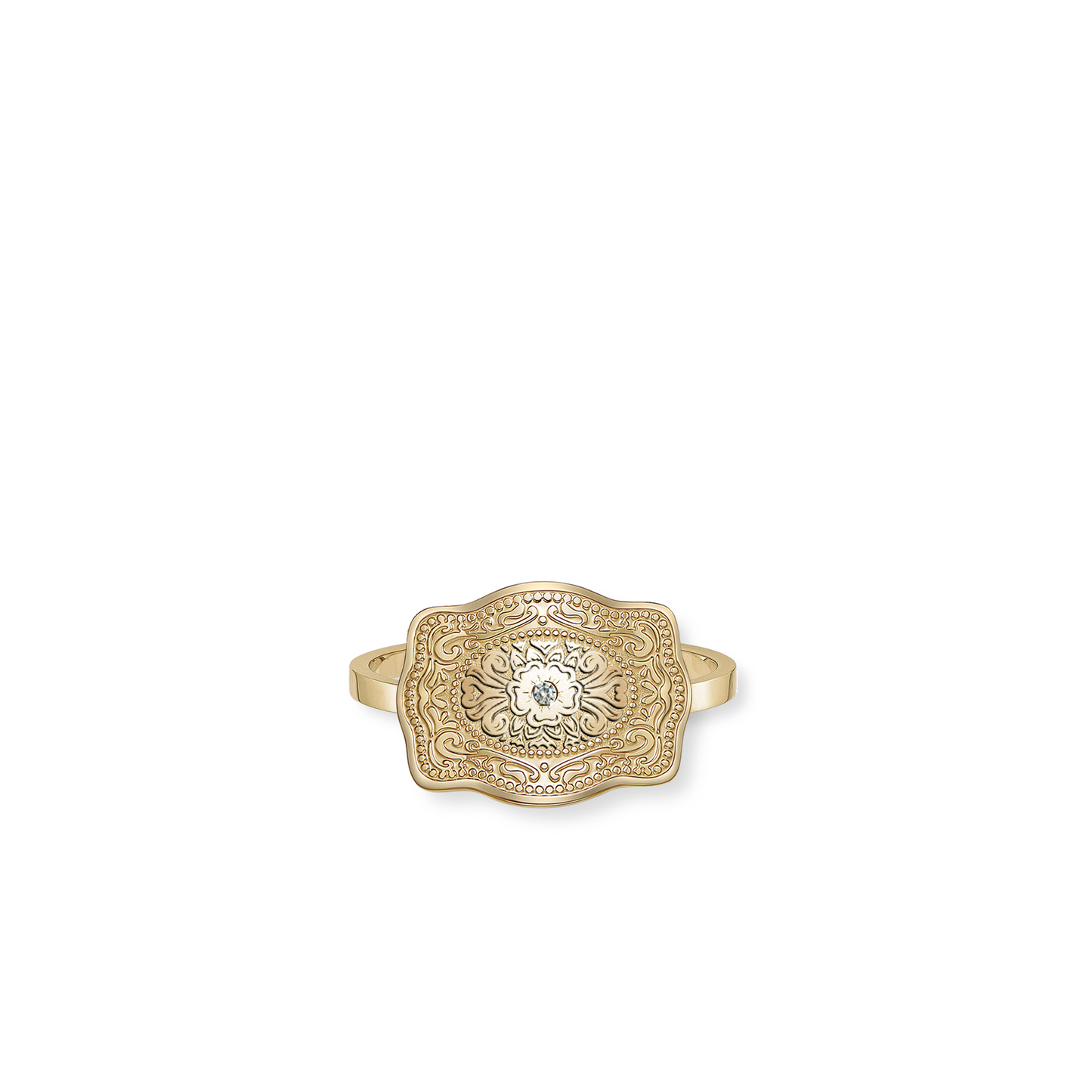 Mini Belt Buckle Ring (Amelia Rose) - Gold