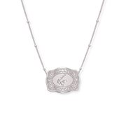 Bronc Mini Belt Buckle Necklace - Silver