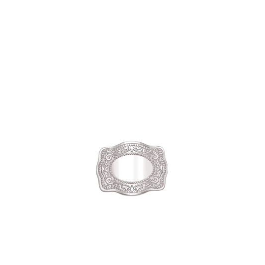 Mini Belt Buckle Hatpin (Customizable) - Silver