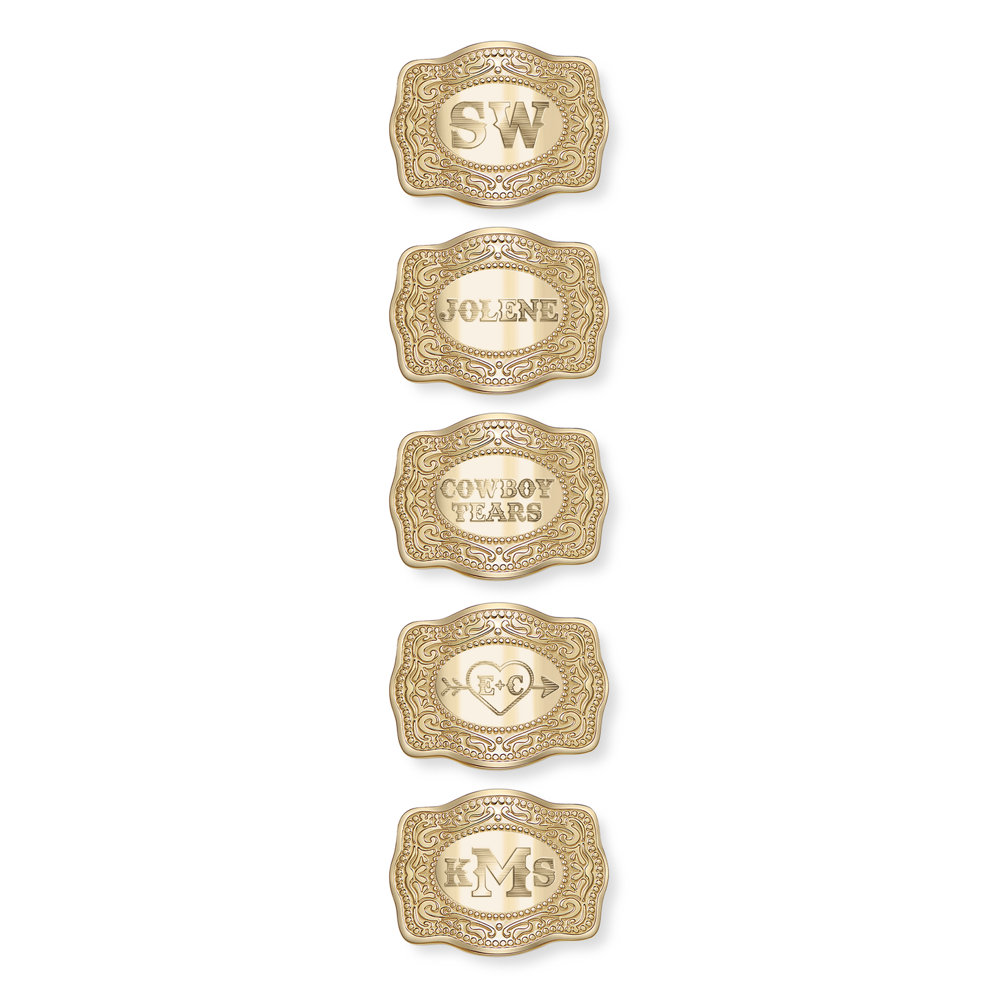 Mini Belt Buckle Necklace (Customizable) - Gold