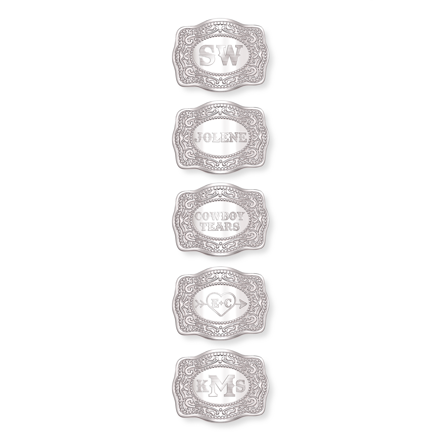 Mini Belt Buckle Necklace (Customizable) - Silver