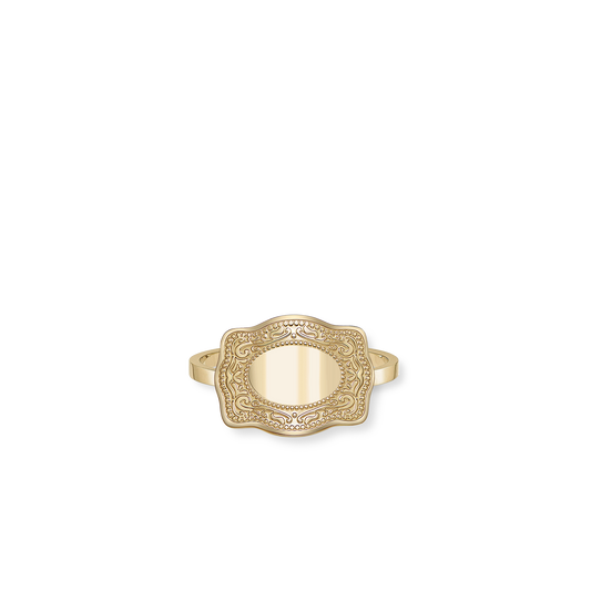 Mini Belt Buckle Ring (Customizable) - Gold