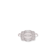 Howdy mini silver belt buckle ring adjustable - SpurWest western jewelry