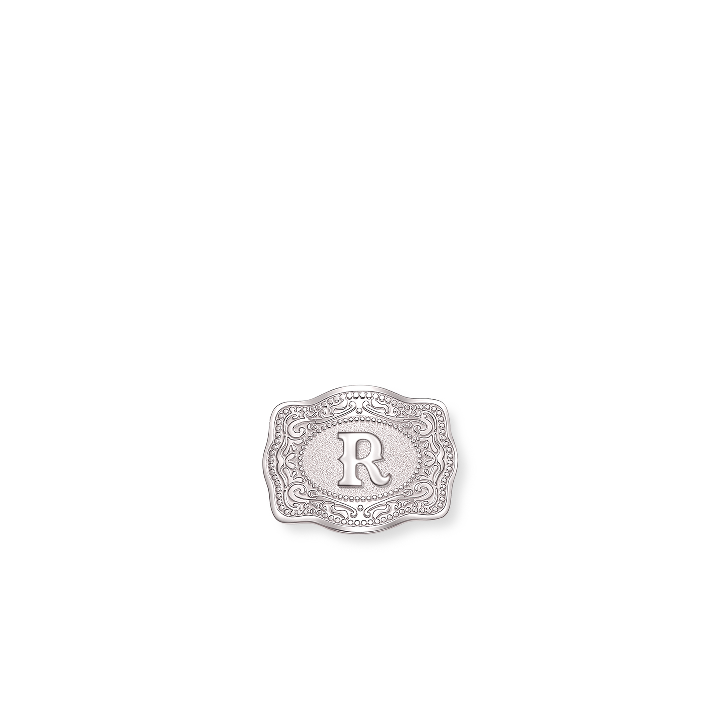 SpurWest Mini Belt Buckle Hatpin (Initial) - Silver
