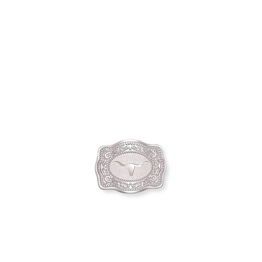 SpurWest Mini Belt Buckle Hatpin (Longhorn) - Silver