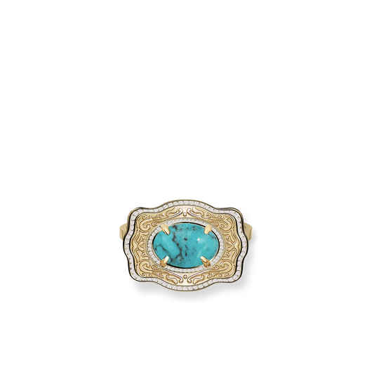 Oasis Mini Belt Buckle Ring - Gold