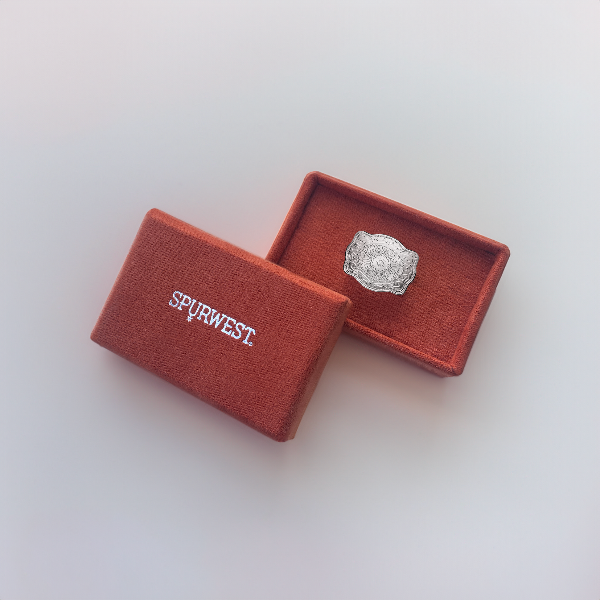 Amelia Rose mini belt buckle ring gift packaging - SpurWest western jewelry