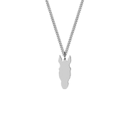 Custom silver horse necklace with curb chain - SpurWest personalized western jewelry