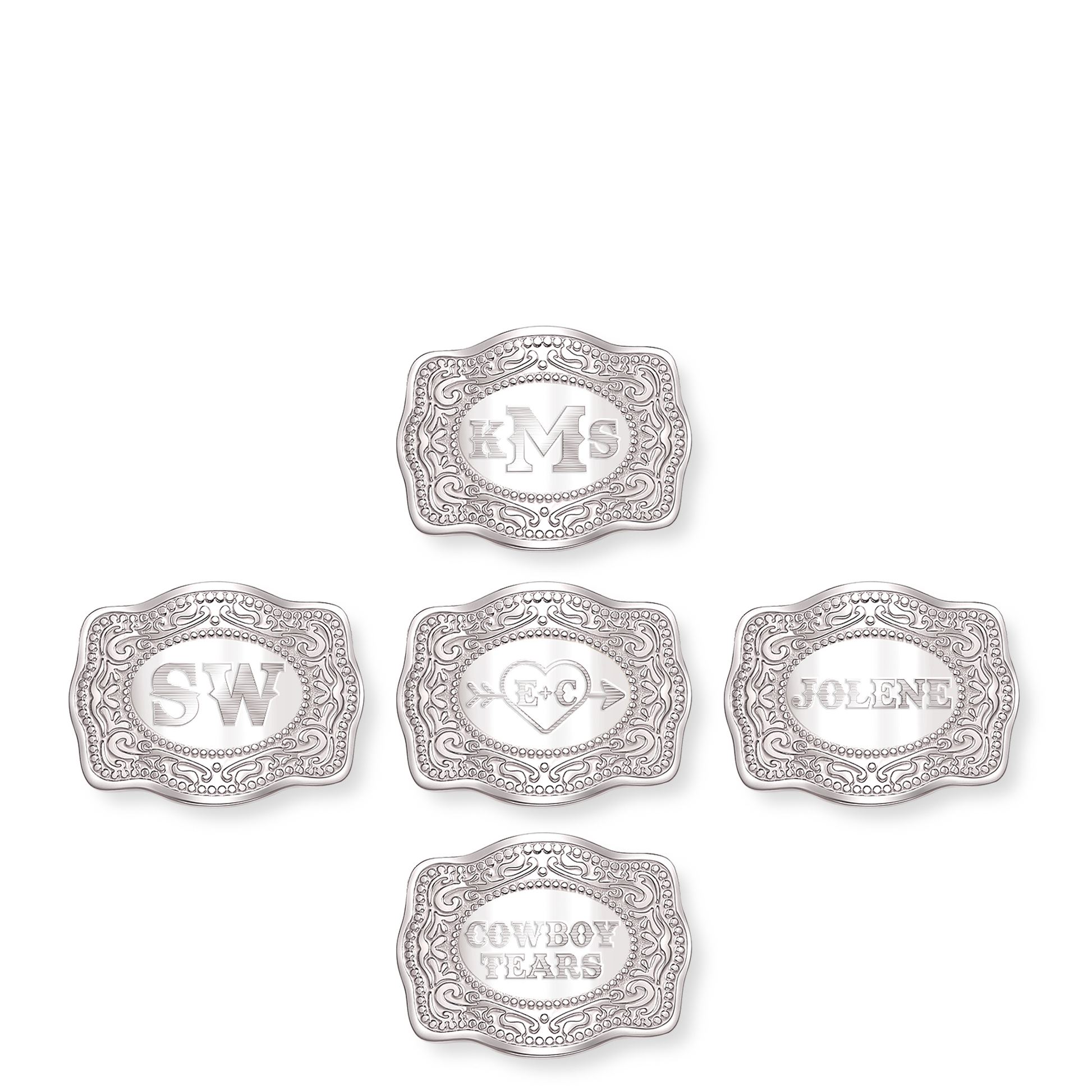 Custom mini belt buckle necklace product details - SpurWest western jewelry