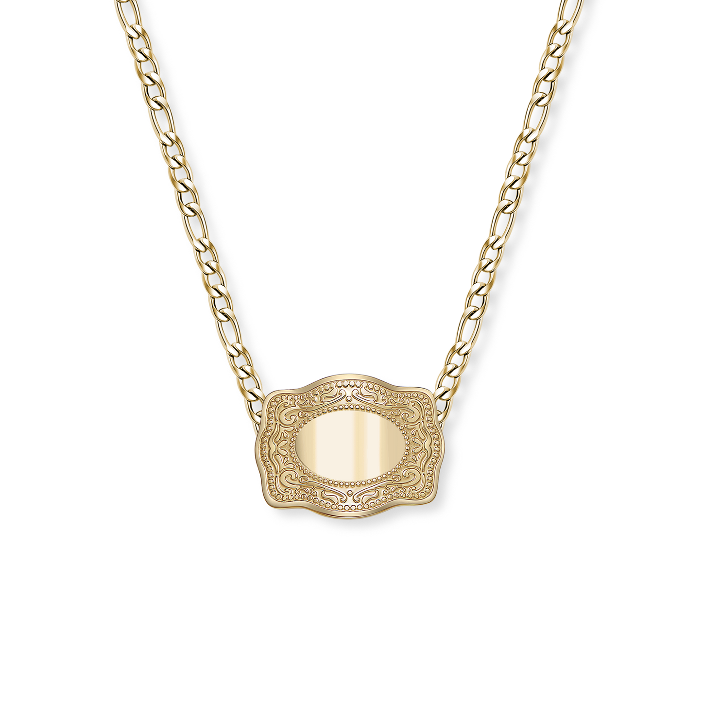 Mini Belt Buckle Necklace (Customizable) - Gold
