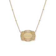 Mama Mini Belt Buckle Necklace - Gold