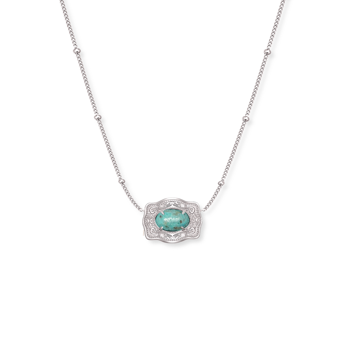 Oasis Ultra Mini Belt Buckle Necklace - Silver