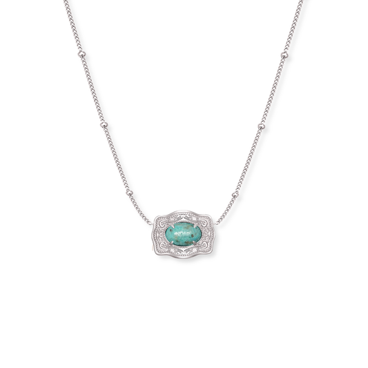 Oasis Ultra Mini Belt Buckle Necklace - Silver