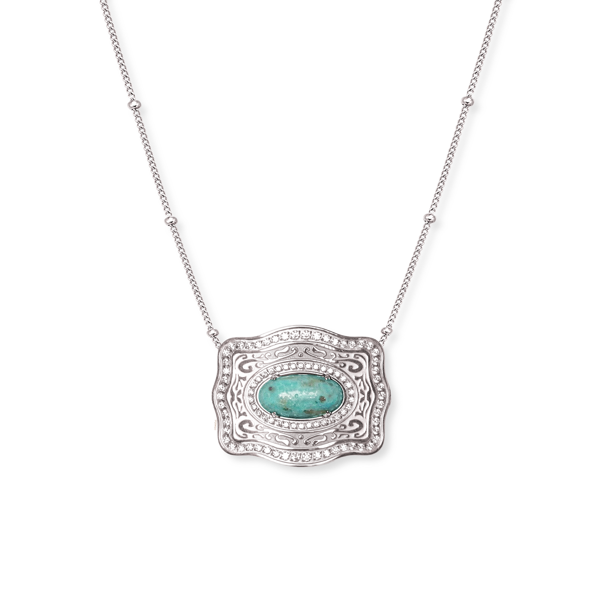 Oasis Belt Buckle Necklace - Silver