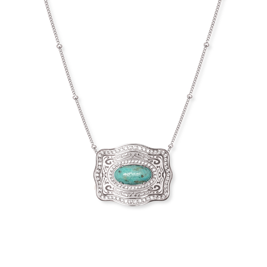 Oasis Belt Buckle Necklace - Silver