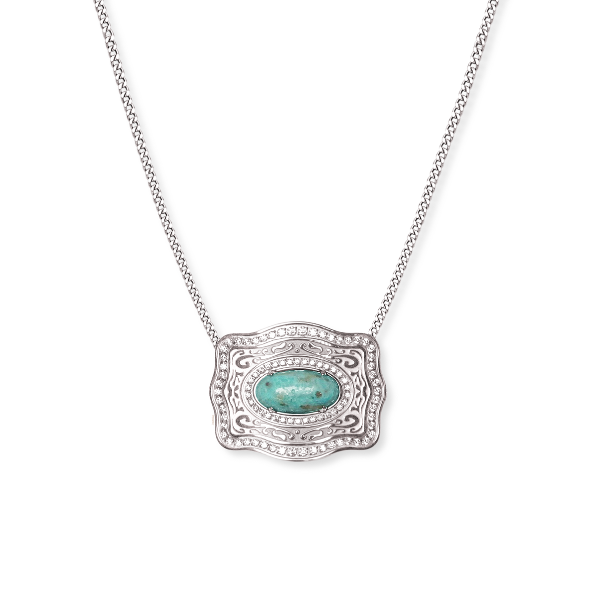 Oasis Belt Buckle Necklace - Silver