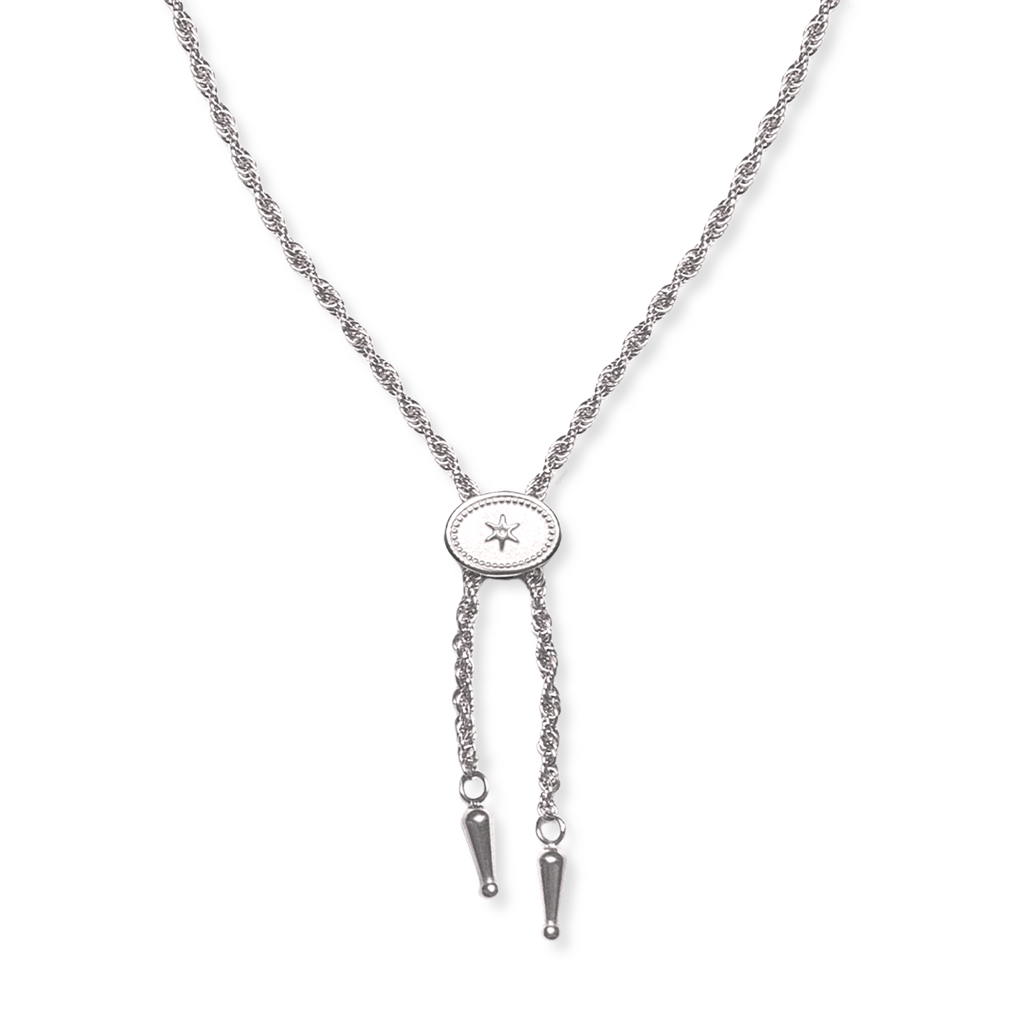 Annley Bolo Tie Necklace - Silver