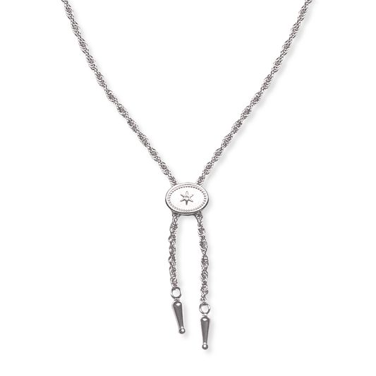 Annley Bolo Tie Necklace - Silver