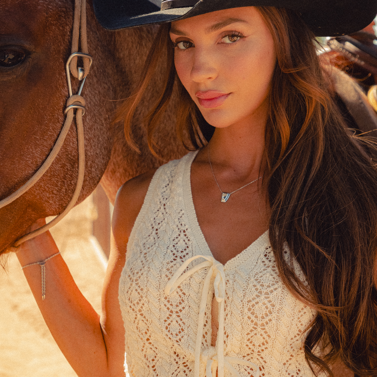 Dallas Square Toe Necklace - Silver
