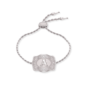 Initial Belt Buckle Bracelet - Silver