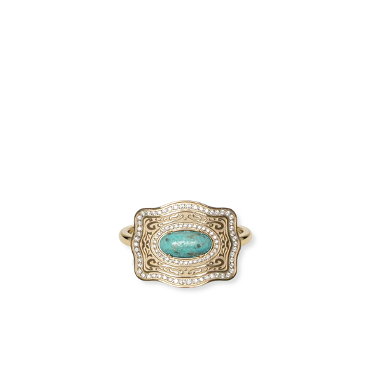 Oasis Mini Belt Buckle Ring - Gold