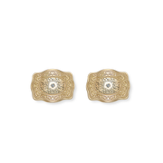 Amelia Rose Mini Belt Buckle Earrings - Gold