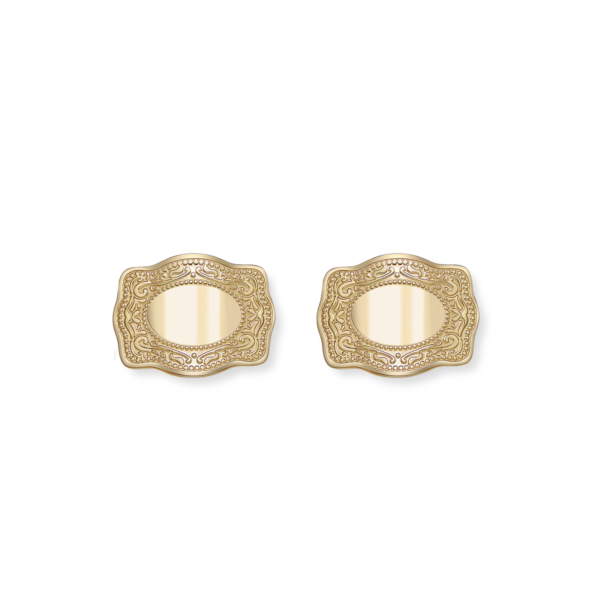 Classic Mini Belt Buckle Earrings - Gold