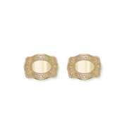 Classic Mini Belt Buckle Earrings - Gold