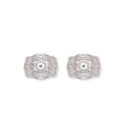 Amelia Rose Mini Belt Buckle Earrings - Silver