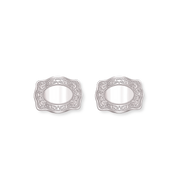 Classic Mini Belt Buckle Earrings - Silver