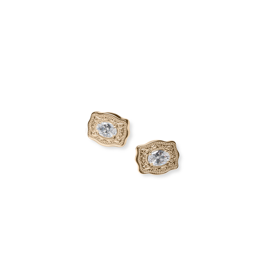 Ultra Mini Belt Buckle Earrings - Gold