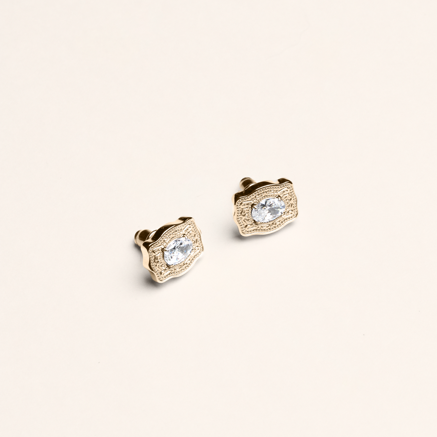 Ultra Mini Belt Buckle Earrings - Gold
