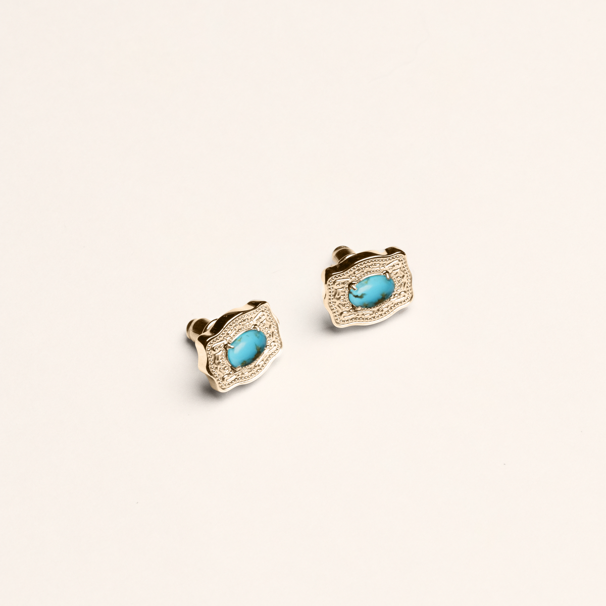 Oasis Ultra Mini Belt Buckle Earrings - Gold