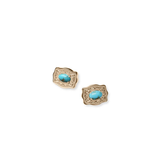 Oasis Ultra Mini Belt Buckle Earrings - Gold