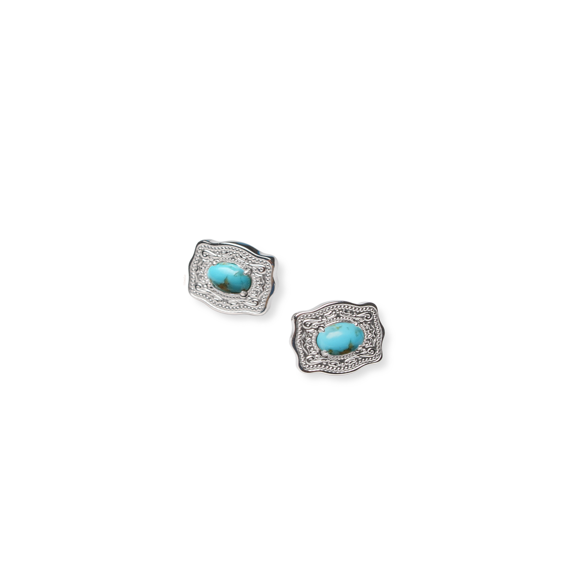 Oasis Ultra Mini Belt Buckle Earrings - Silver
