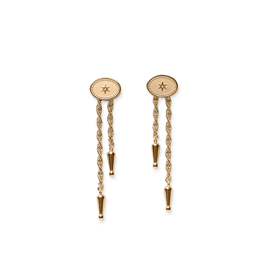 Annley Bolo Tie Earrings - Gold