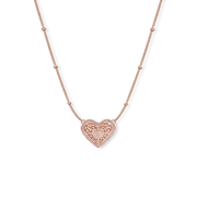 Audrey Heart Necklace - Rose Gold