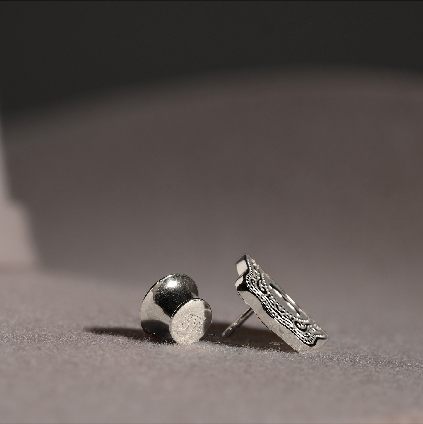 SpurWest Mini Belt Buckle Hatpin (Initial) - Silver
