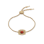 Ultra Mini Belt Buckle Birthstone Bracelet - Gold