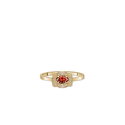 Ultra Mini Belt Buckle Birthstone Ring - Gold