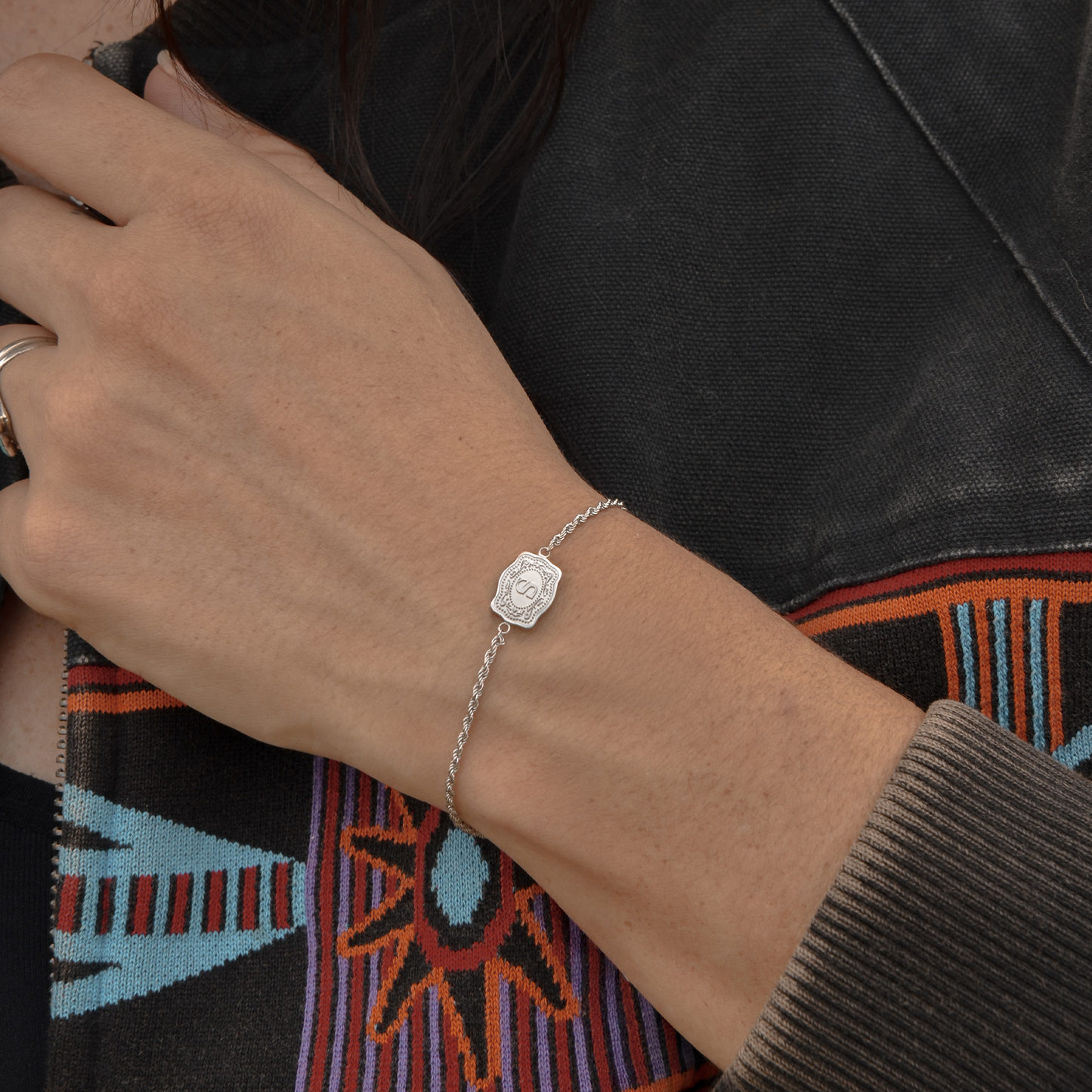 Ultra mini silver belt buckle bracelet product showcase - SpurWest western jewelry